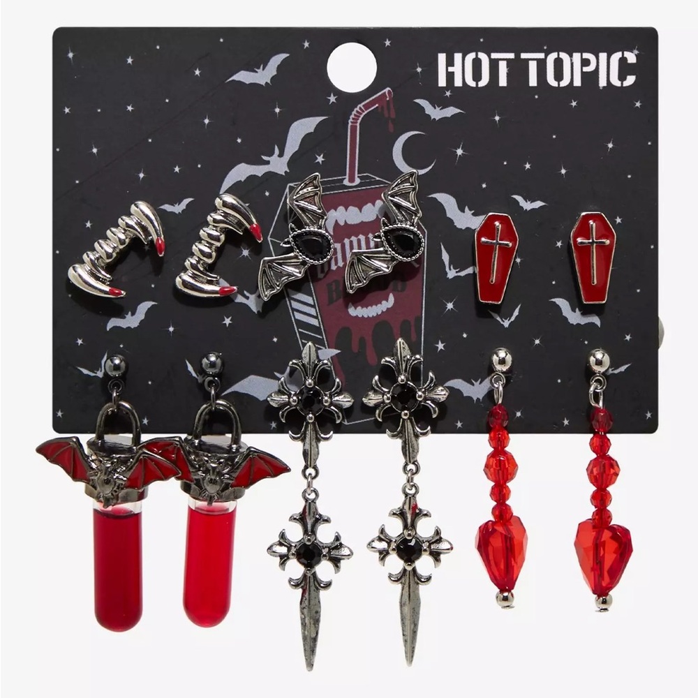Vampire Blood Vial Earring Set Hot Topic Halloween‎ Horror